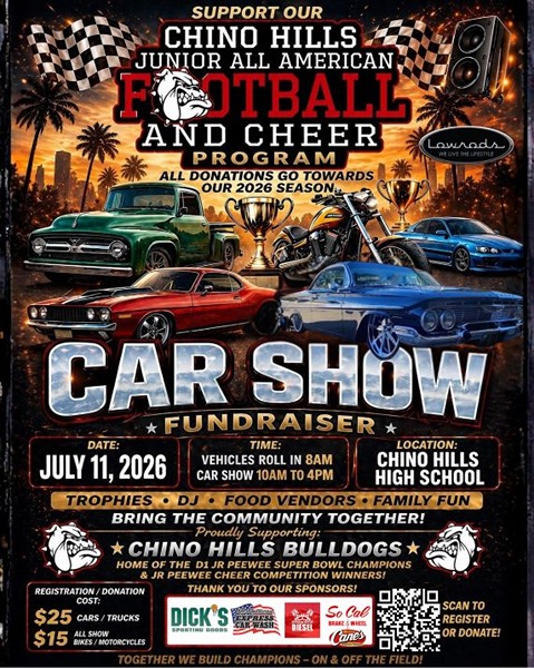 Chino Hills Bulldogs Car Show flyer July 2026